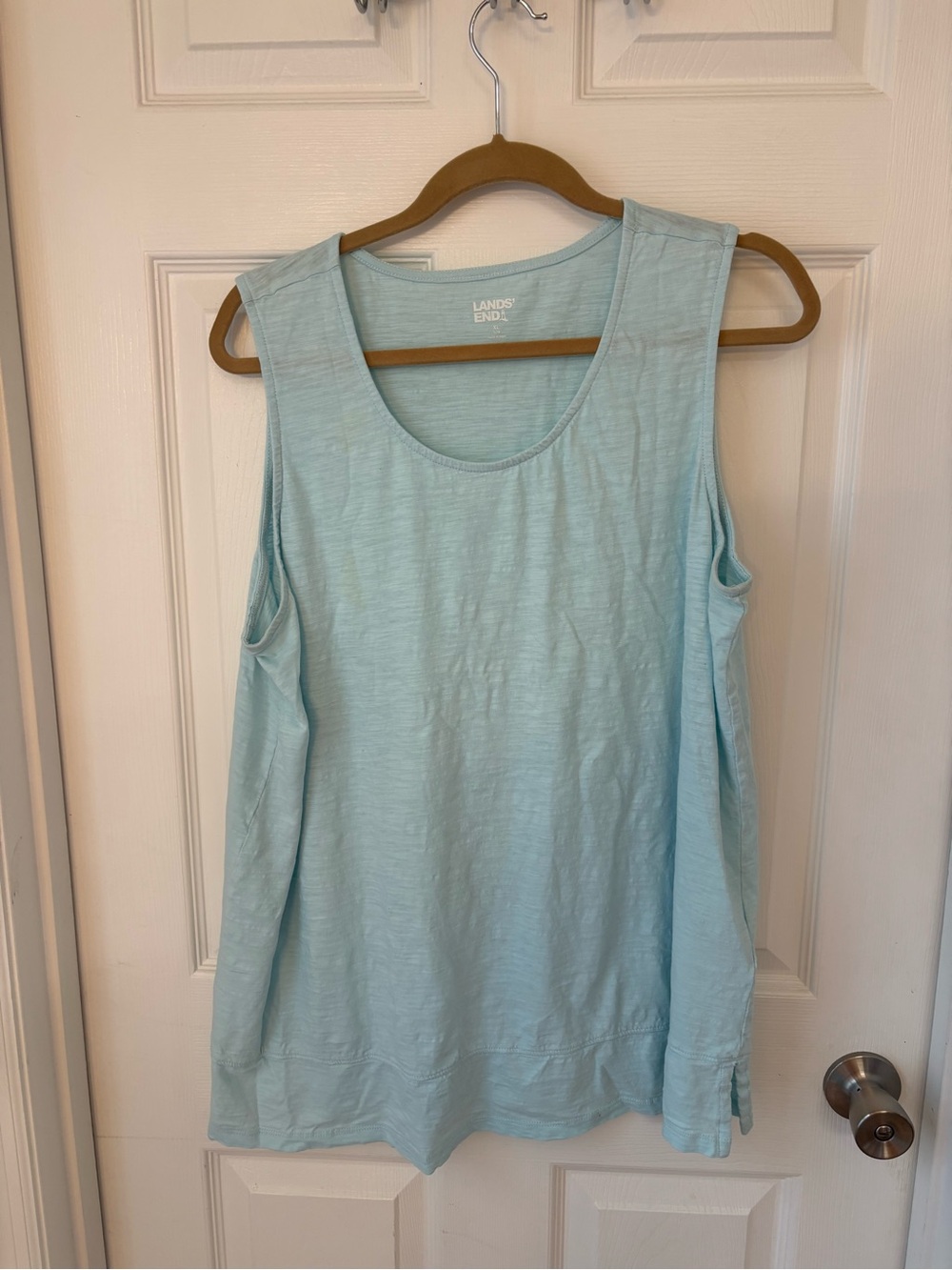 Lands' End Light Blue Scoop Neck Tank Top